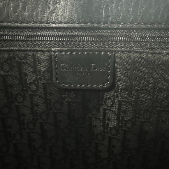 Christian Dior Street Chic Bag Vintage Medium Black Leather Tote 2002 Silver CD - Picture 8 of 15